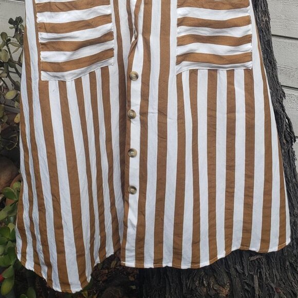 Striped Sundress with Gathered Back and Full Lined Skirt - Picture 2 of 11